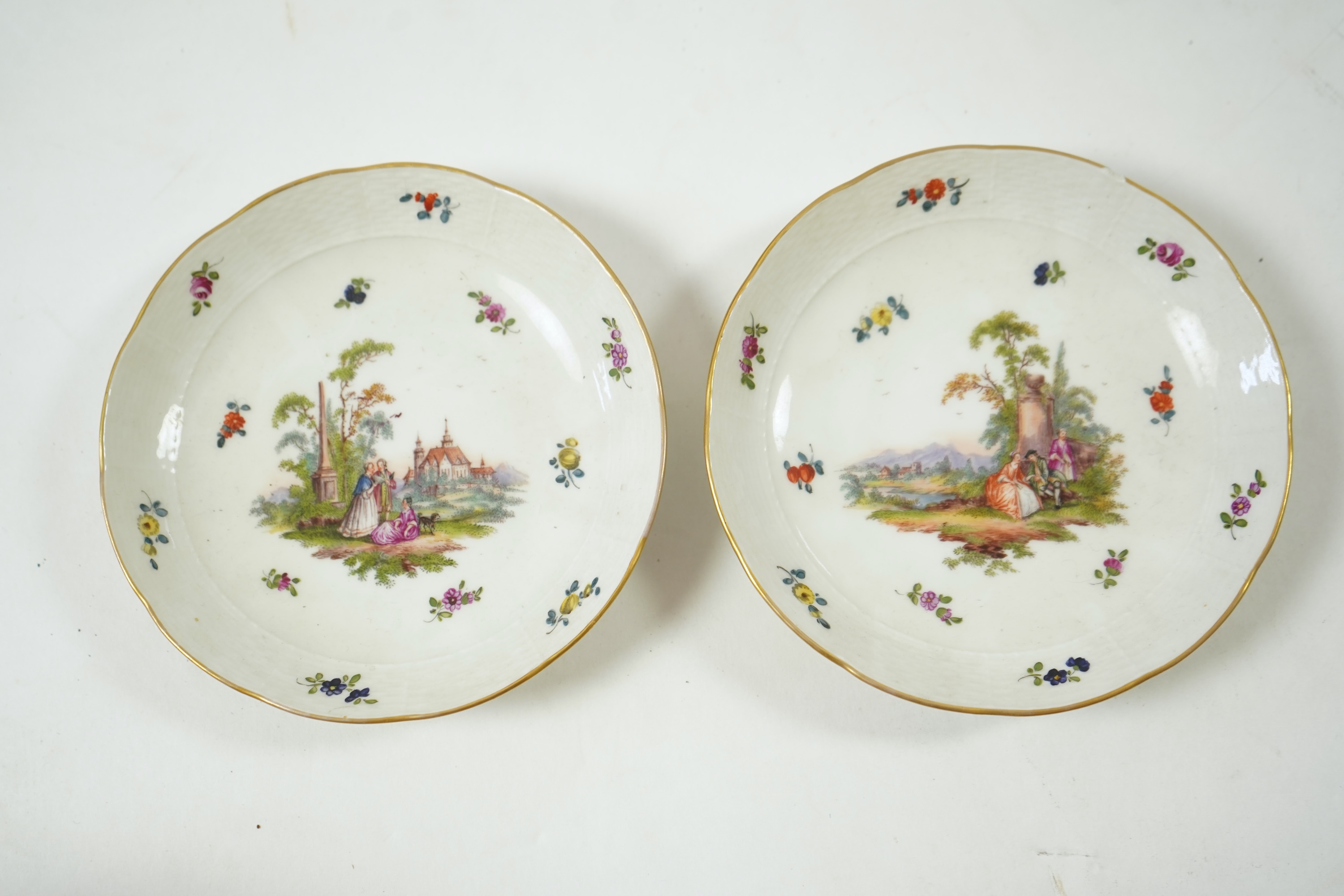 A late 19th century KPM Berlin porcelain tête-à-tête